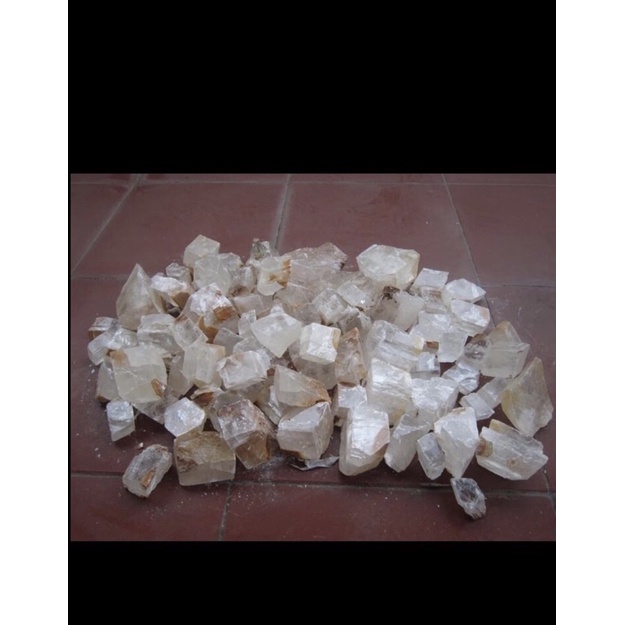 100gr Raw Clear Calcite Đá Thô Màu Trắng