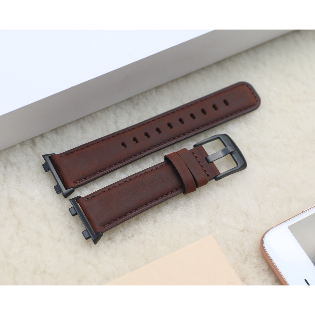 Dây đeo thay thế Oppo Watch 41mm, 46mm Vintage da bò sáp ngựa điên