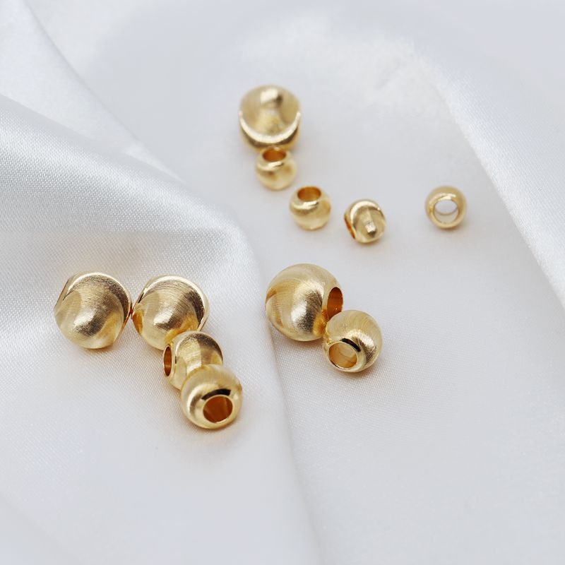 Chuỗi Hạt Tròn Bằng Đồng Mạ Vàng diy Dùng Làm Trang Sức