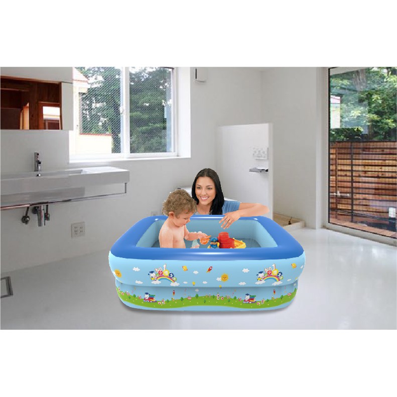 (miễn phí vận chuyển) Bể bơi phao 2 tầng cho bé size 115x85x35cm Mẫu mới 2022