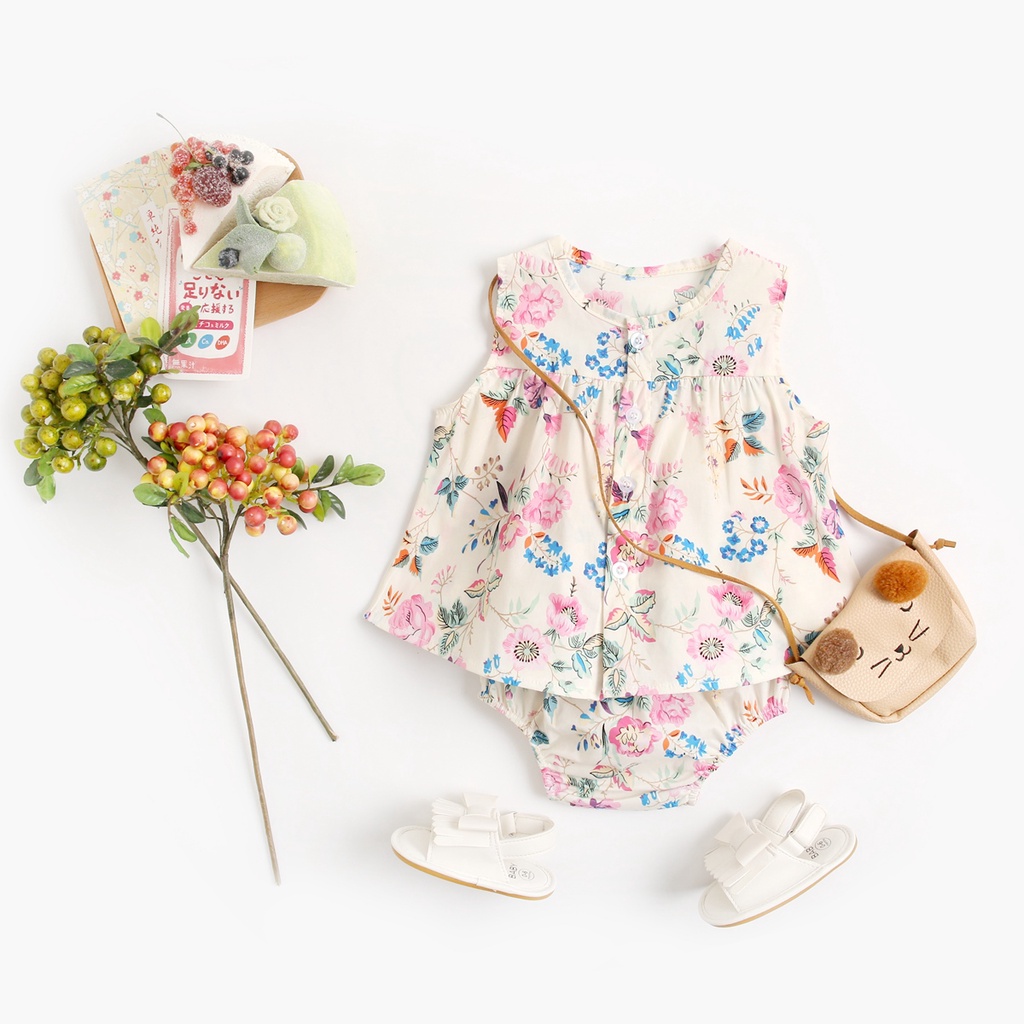 Sanlutoz Bộ Quần Áo In Hoa Dễ Thương Cho Bé Gái Sơ Sinh