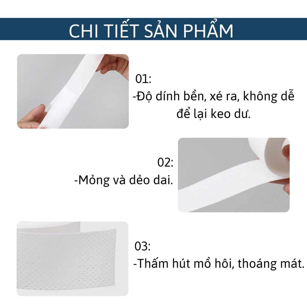 Băng dán viền tay áo, cổ áo màu trắng dài 8 mét chống bám bẩn thoáng mát - MEGAMART