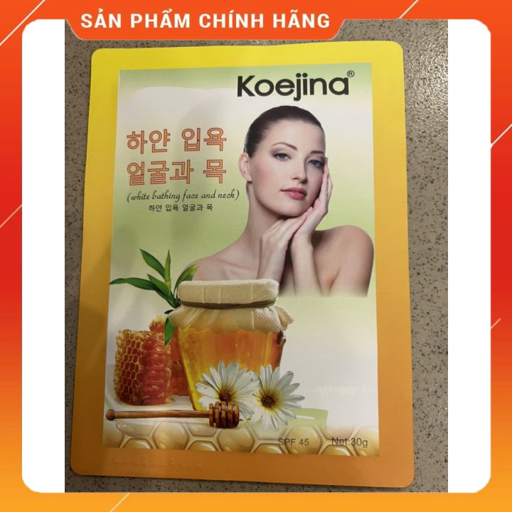 Tắm trắng dành cho da mặt #Koejina 30g có 4 loại cafe-tổ yến-mật ong- nhân sâm - giúp da trắng hồng ngay lầm đầu sử dụng