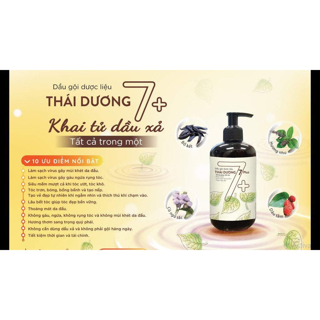 [Tặng kem đánh răng]  khi mua  Dầu gội dược liệu giảm gàu, chống rụng tóc Thái Dương 7 Plus 100ml | BigBuy360 - bigbuy360.vn