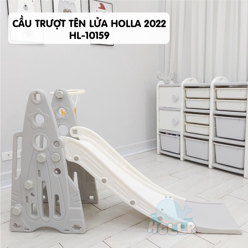 Cầu trượt + xích đu HOLLA   HL-10164 , vận động cho trẻ, nhựa nguyên sinh zj1
