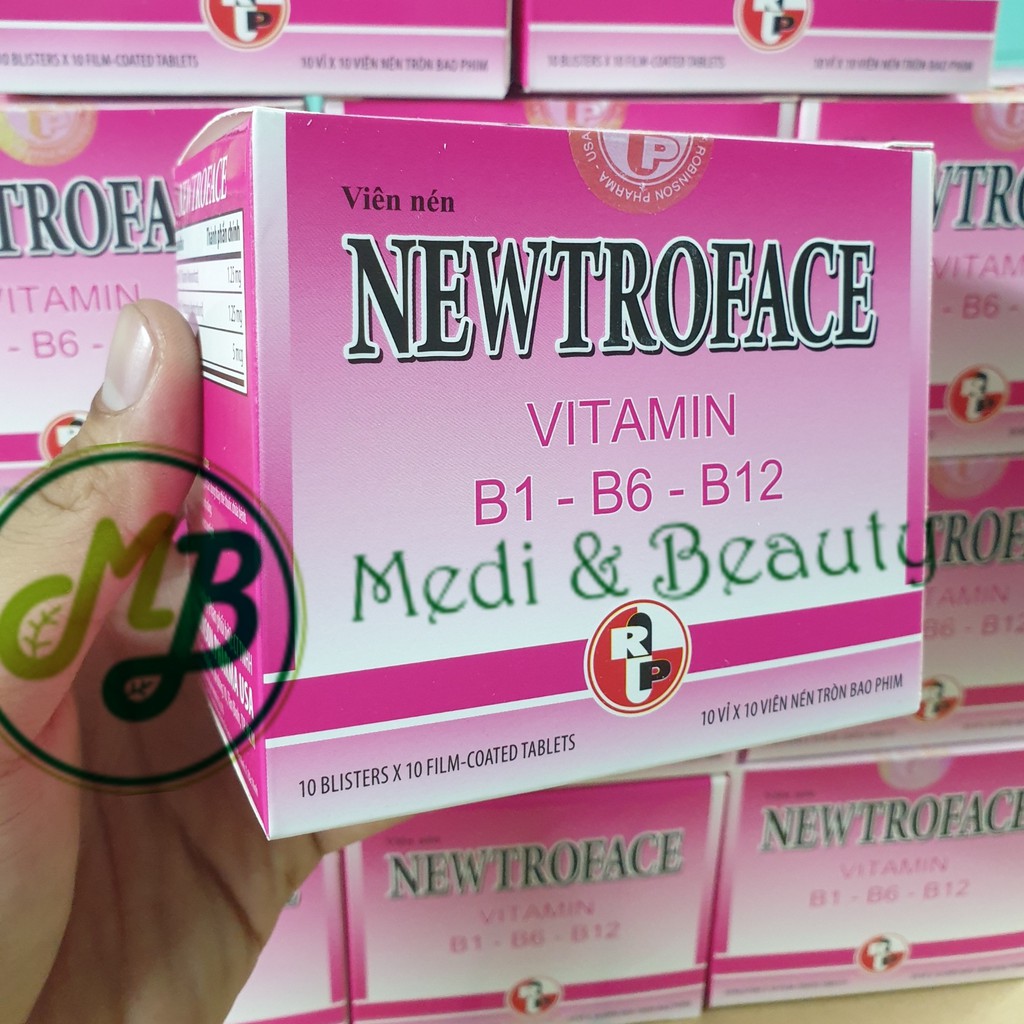 Combo 2 hộp Vitamin 3B, Bổ máu,Tăng đề kháng NEWTROFACE hộp 100 viên nén
