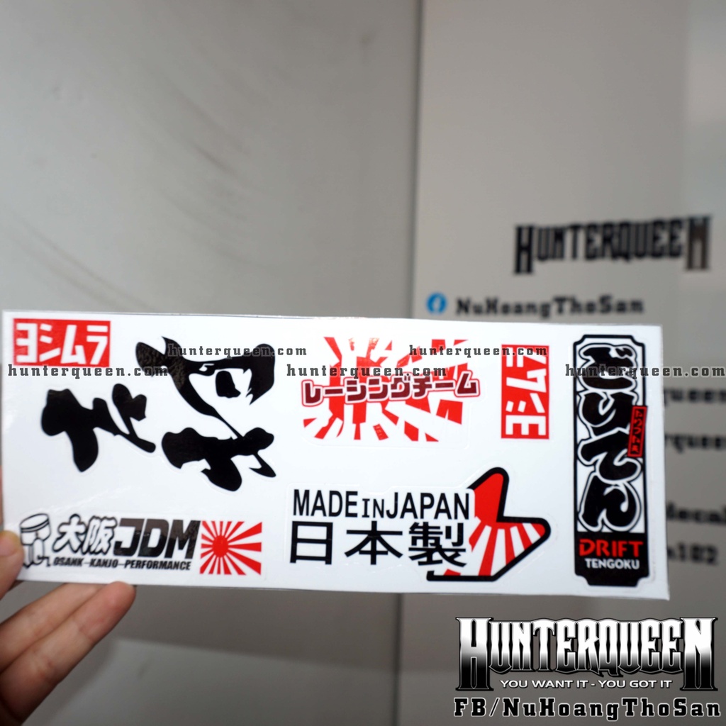 Set tem Nhật Bản. Sticker Decal Japan Sticker for Bike. Chống nước, không bay màu