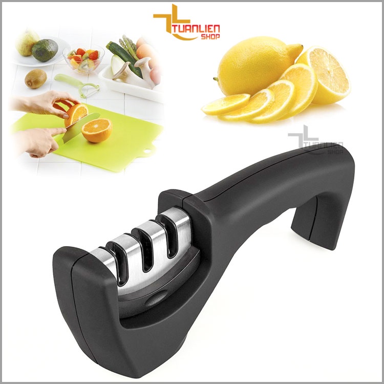 Dụng cụ máy đá mài dao kéo 3 cấp độ TUANLIENSHOP, mài dao nhanh bén tiện dụng