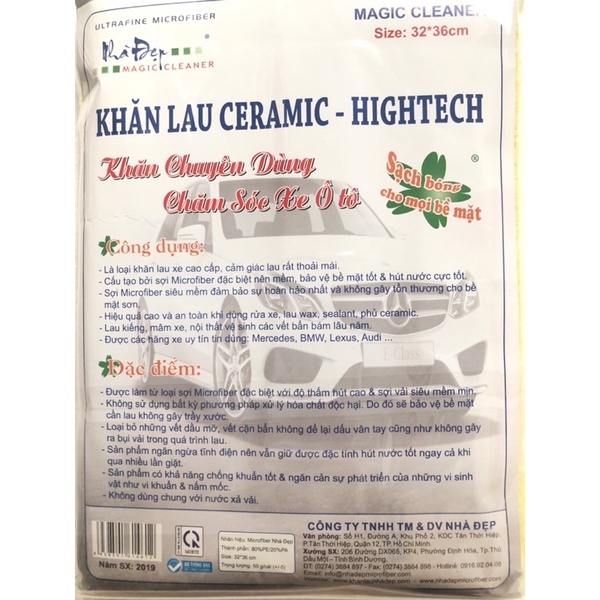 Khăn lau xe Khăn lau Ceramic Hightech chất lượng Cao Cấp size 32x36cm [Hàng cao cấp]