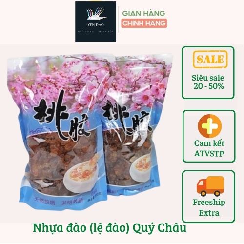 Nhựa đào (lệ đào) Quý Châu thượng hạng 500g (tặng gói hạt chia khi mua từ 200g)