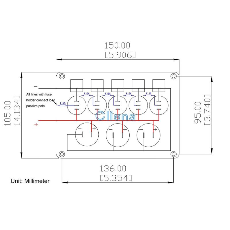 Bảng Công Tắc Nguồn Hai Cổng USB 12-24V Cho Xe Hơi