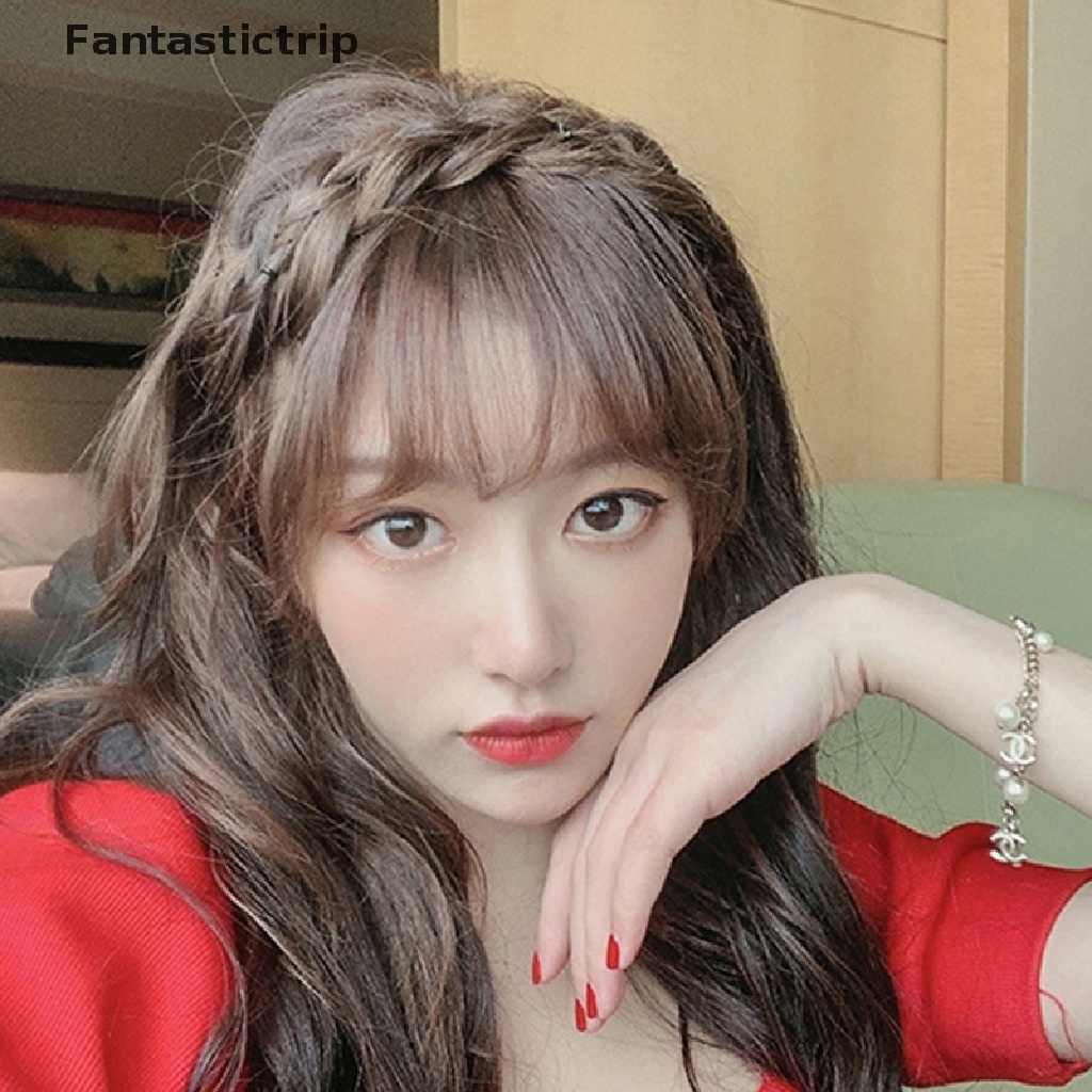 [Fantastictrip] Băng Đô Dạng Tóc Giả Thắt Bím Xương Cá Rộng Handmade Phong Cách Retro Dành Cho Nữ