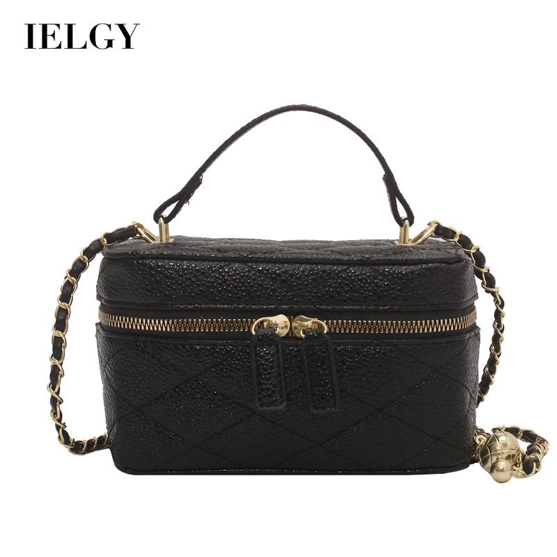 Túi Đeo Vai Hình Vuông Cỡ Nhỏ Họa Tiết Hình Thoi Phối Dây Xích Thời Trang Cho Nữ