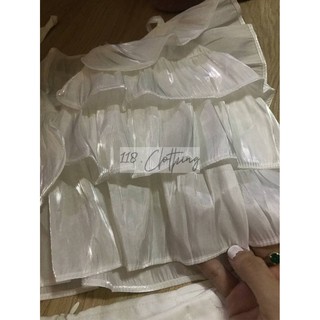 SET ÁO 2S TRẮNG  BÈO TẦNG + SHORT