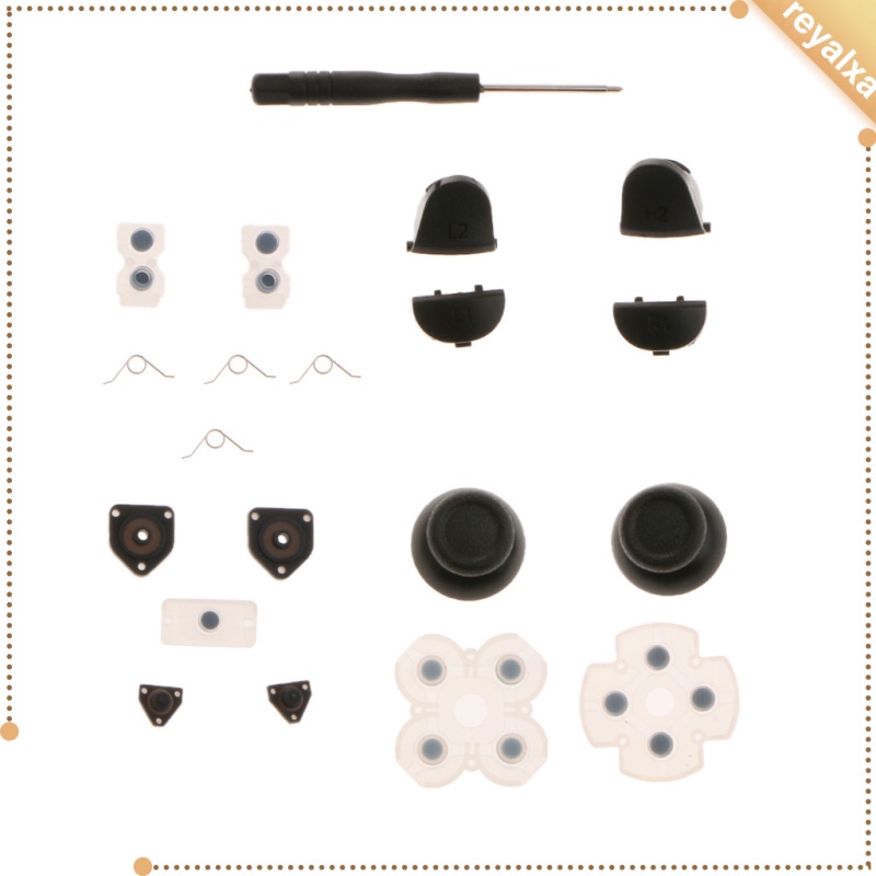 Set 4 Nút Bấm + 2 Nút Bấm + 1 Lò Xo Cao Su Dẫn Cho Bộ Điều Khiển Dualshock 4 PS4 L1 R1 L2 R2