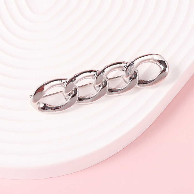 Ghim Cài Áo Dạng Chuỗi Xích Dày Màu Vàng / Bạc Sáng Tạo Phù Hợp Làm Quà Cho Bạn Bè