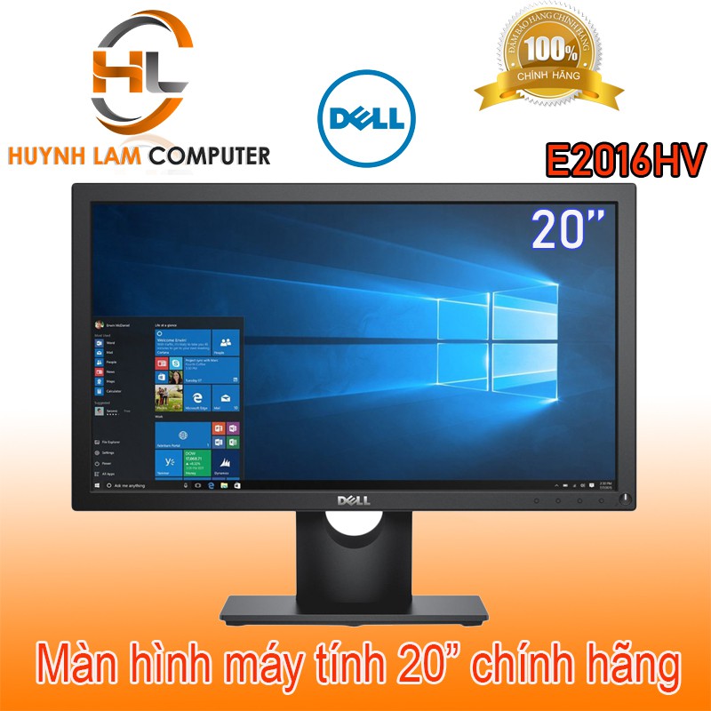 [Mã 157ELSALE hoàn 7% đơn 300K] Màn hình máy tính 20" - Màn hình máy tính Dell E2016HV 20 Inch chính hãng FPT phân phối