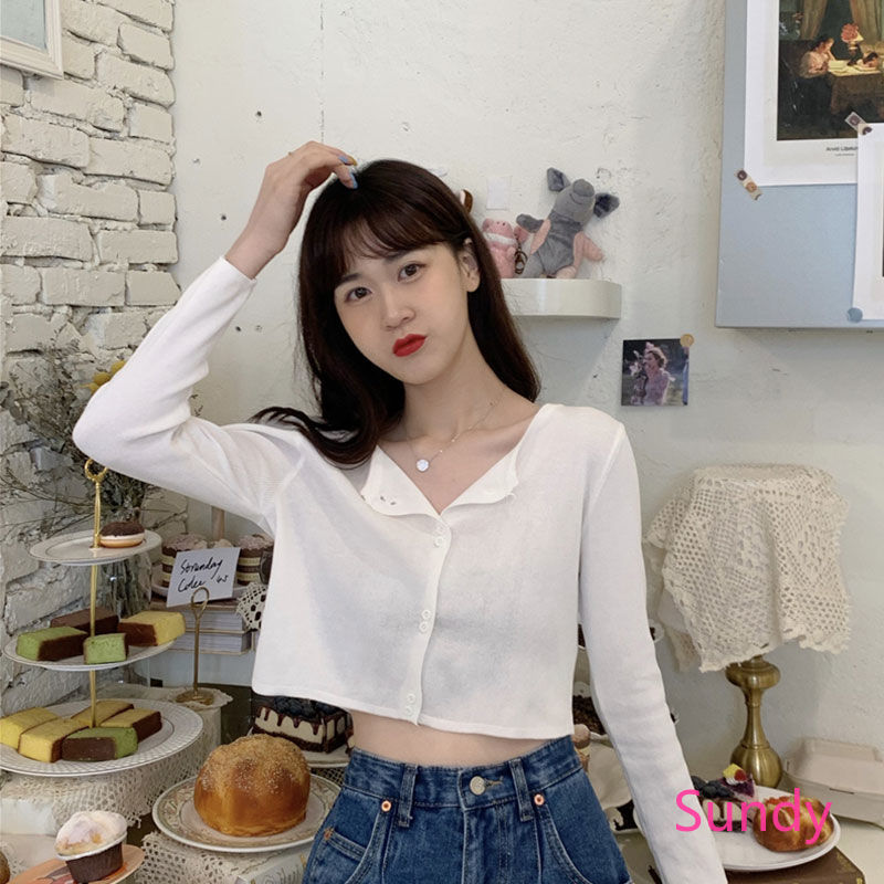 Áo Cardigan Dệt Kim Tay Dài Chống Nắng Thời Trang Mùa Hè Dành Cho Nữ