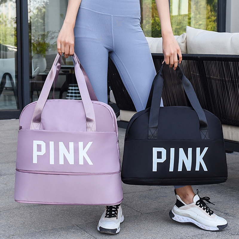 Túi xách thể thao IELGY bằng vải oxford in họa tiết có ngăn đựng đồ khô và ướt thời trang cho nữ