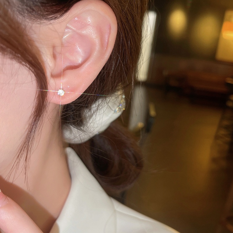 Set 3 Đôi Bông Tai Hình Trái Tim Đính Đá Dễ Thương