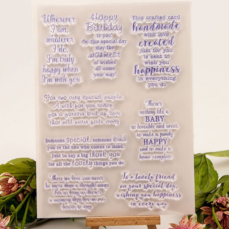 Con Dấu Silicone Trong Suốt In Chữ Trang Trí Sổ Tay DIY