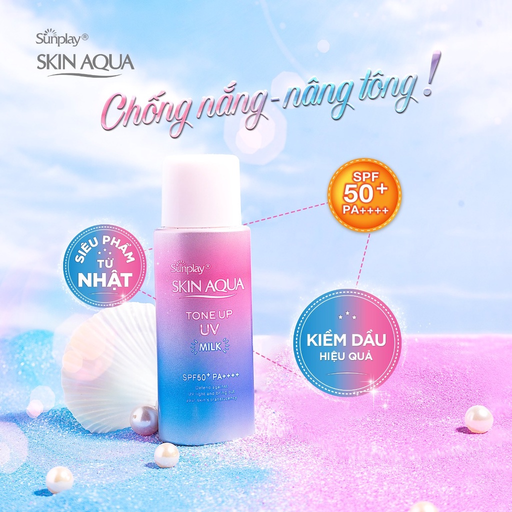 Kem chống nắng Sunplay Skin Aqua dạng sữa nâng tone da - Sunplay Skin Aqua Tone Up UV Milk SPF50+ PA++++ 50g