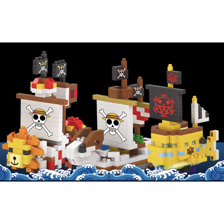 [Có Sẵn] Đồ Chơi Mô Hình Lắp Ghép, Mini Block - Tàu Thuyền Cướp Biển One Piece - Size Vừa 255-363 pcs [Fullbox]
