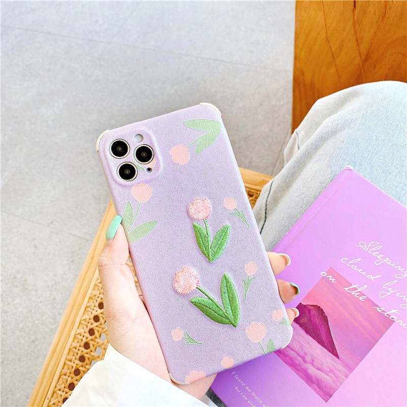 Ốp lưng iphone Hoa thêu viền chống va đập 5/5s/6/6plus/6s/6splus/7/7plus/8/8plus/x/xr/xs/11/12/pro/max/plus/promax | BigBuy360 - bigbuy360.vn