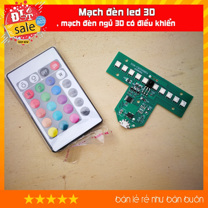 Mạch đèn led 3D, mạch đèn ngủ 3D có điều khiển