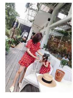 Set váy mẹ con chấm bi