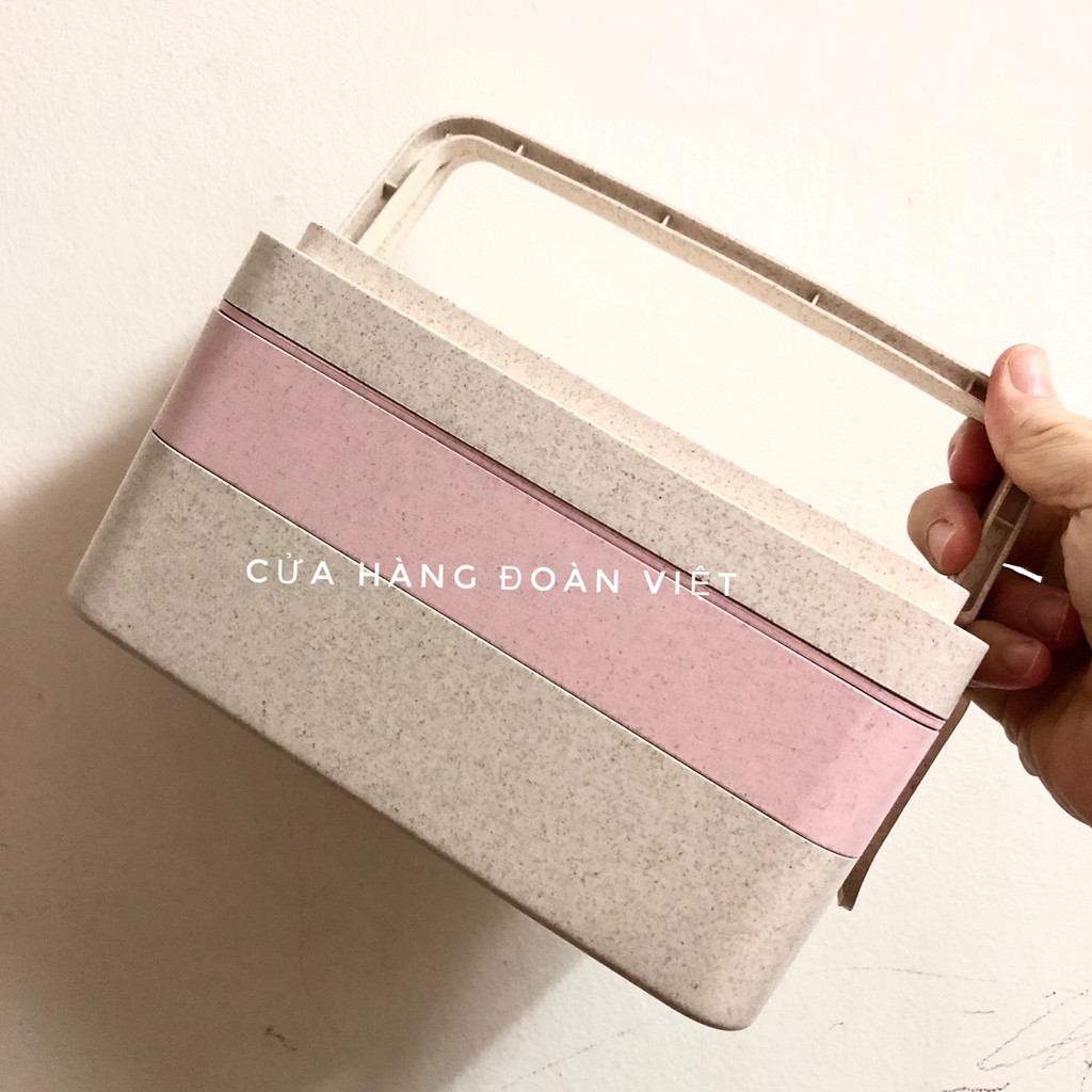 [KHUYẾN MÃI SỐC] Hộp Cơm Nhựa Lúa Mạch Cao Cấp - Tặng Kèm Túi Giữ Nhiệt