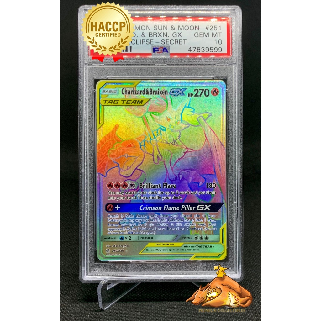 Lá Tag team Charizard và Braixen GX 251 236 Pokemon khung long và phap su 1459 d7 63