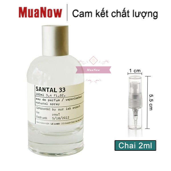 Nước hoa Le Labo Santal 33 (chai thử) | Thế Giới Skin Care