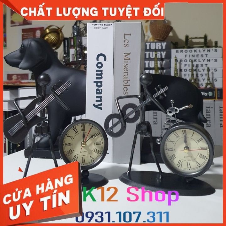 Đồng hồ để bàn sáng tạo. Trang trí để bàn phiên bản nghệ sỹ guitar kết hợp đồng hồ đồ độc đáo. Quà tặng ý nghĩa.