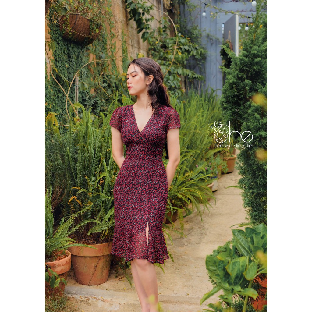 Vie Dress - Đầm body cổ V dáng đuôi cá | SDX95 | | BigBuy360 - bigbuy360.vn