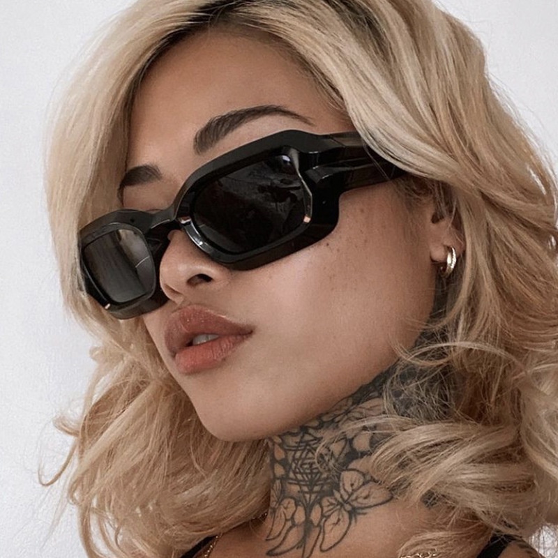 (AIMURUSI) COD Kính Râm Gọng Vuông Thời Trang Hip Hop Vui Nhộn Phong Cách Punk Unisex