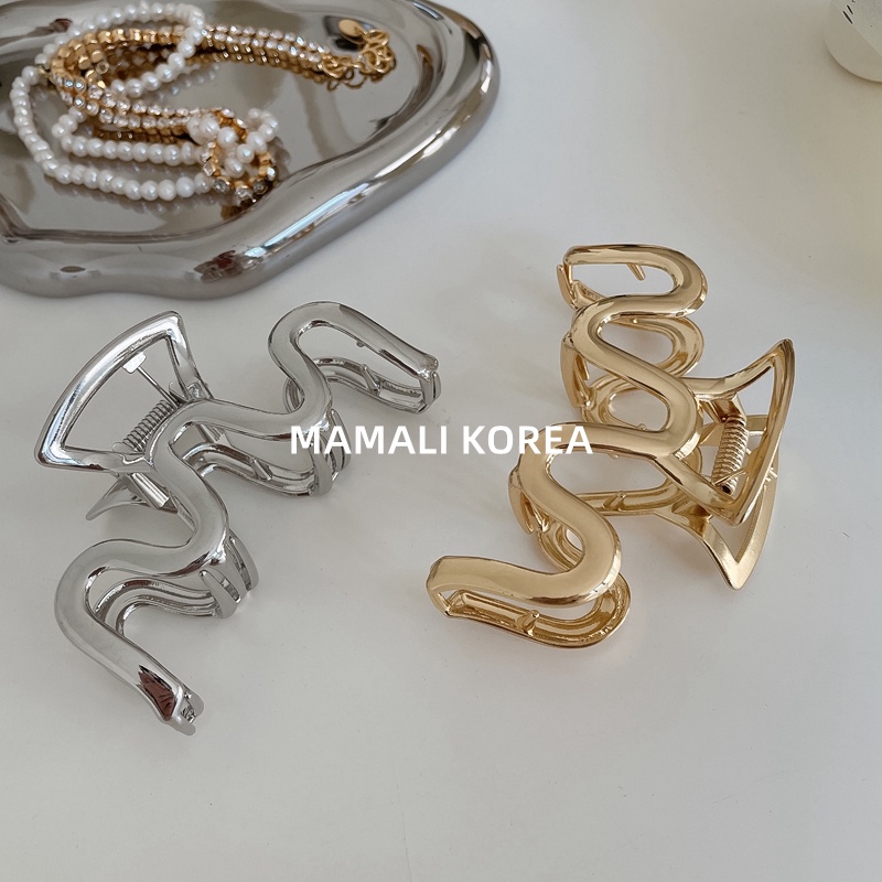 Kẹp Tóc Lượn Sóng Bằng Kim Loại Cỡ Lớn Thời Trang Hàn Quốc