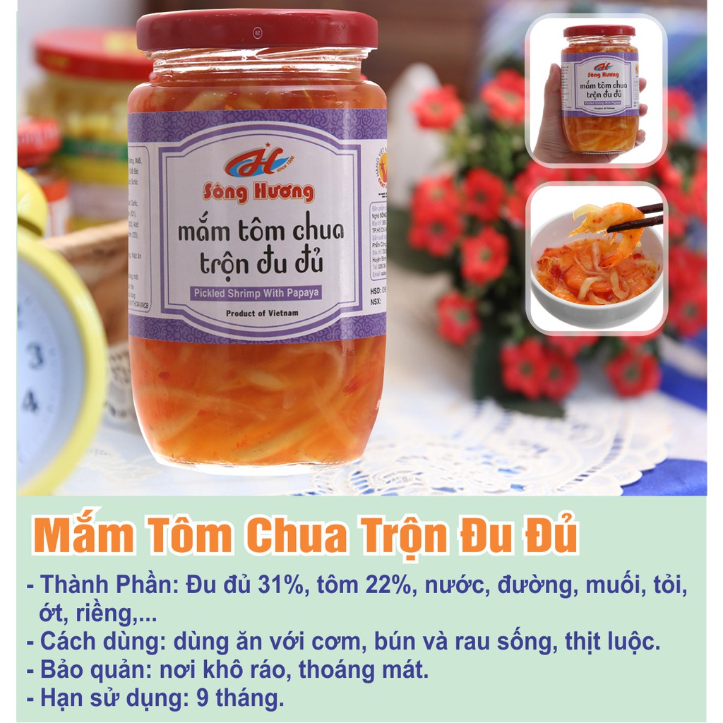 Mắm Tôm Chua Trộn Đu Đủ Sông Hương Foods Hũ 430g