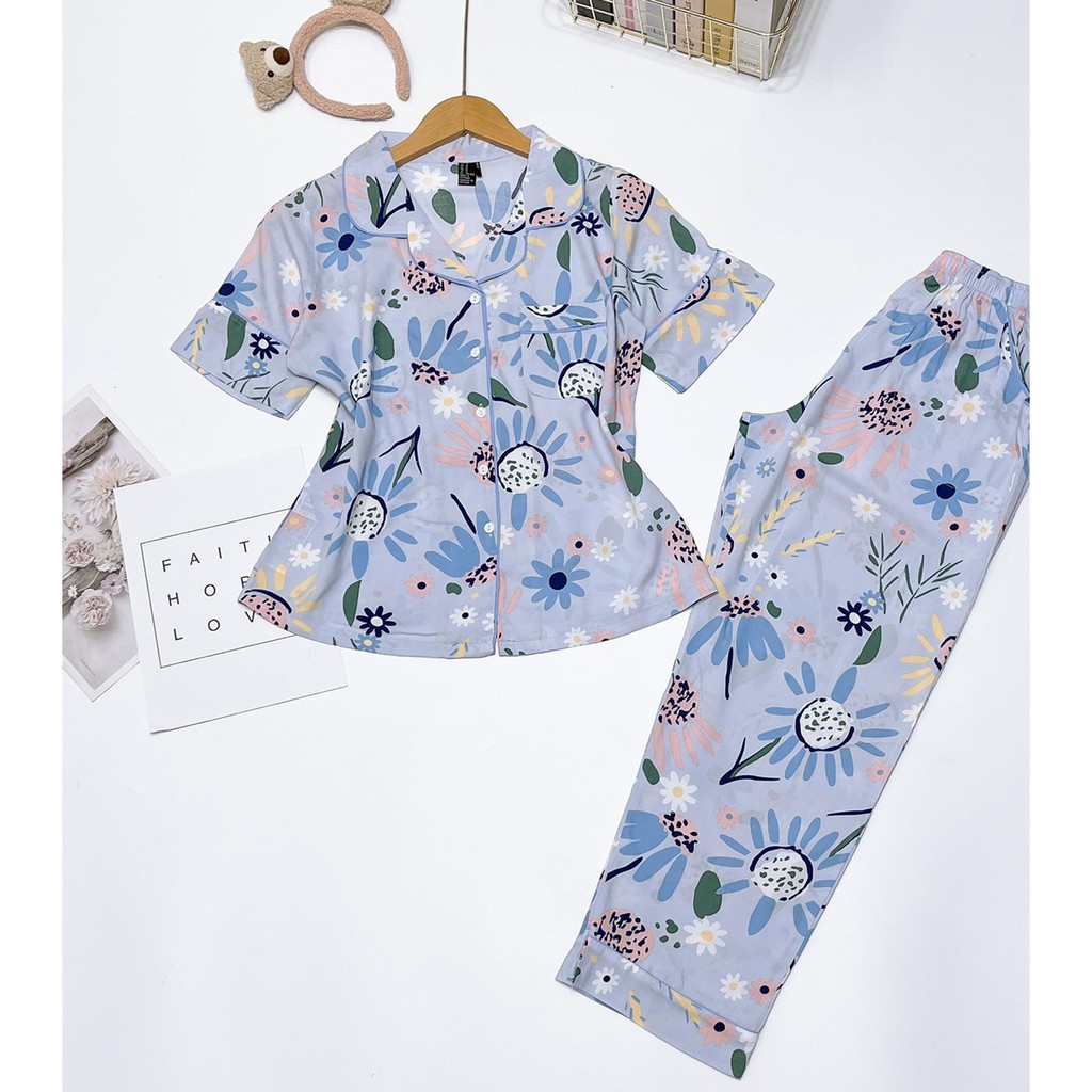 Bộ Pijama Tay Ngắn Quần Dài chất tole lanh VNXK