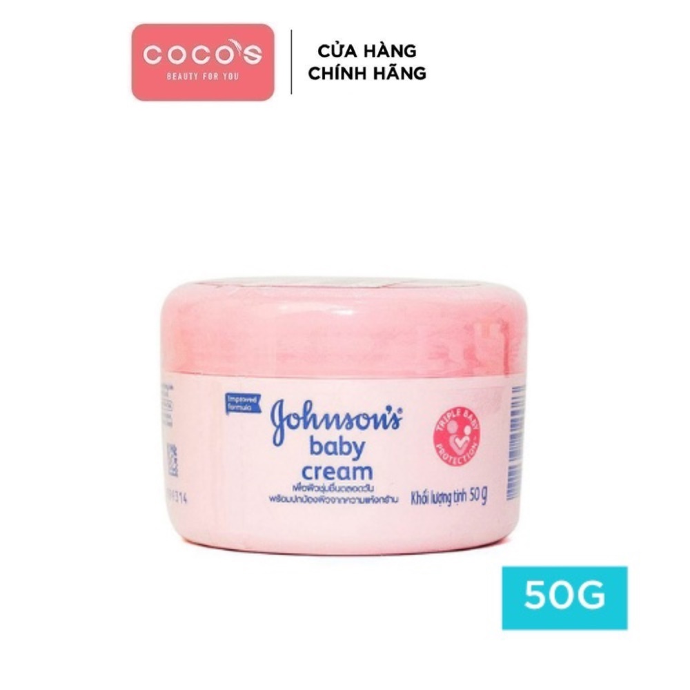 Kem Dưỡng Da Cấp Ẩm, Chống Nẻ Da Em Bé Johnson's Baby Cream 50g - Nắp Hồng
