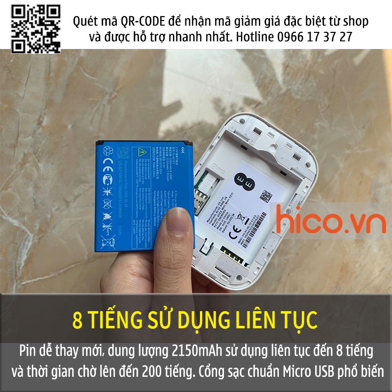 Bộ Phát Wifi Di Động 3G 4G Alcatel EE71 Tốc Độ 4G 300Mbps, Pin 2150mAh - Hỗ Trợ 20 user