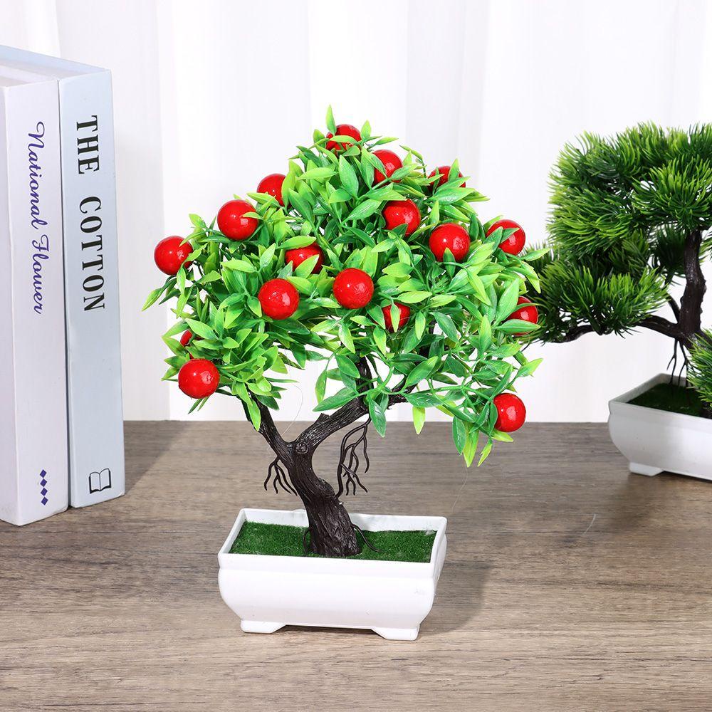 KUNHEV Chậu Cây Bonsai Giả Nhiều Màu Sắc Để Bàn Trang Trí Khách Sạn