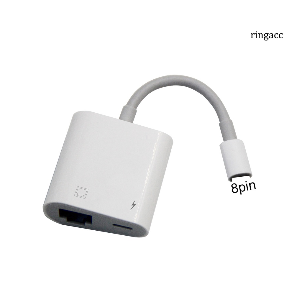 Bộ Chuyển Đổi Ethernet 8pin Sang Rj45 Bằng Abs Siêu Bền Di Động Tiện Dụng Cho Điện Thoại Apple