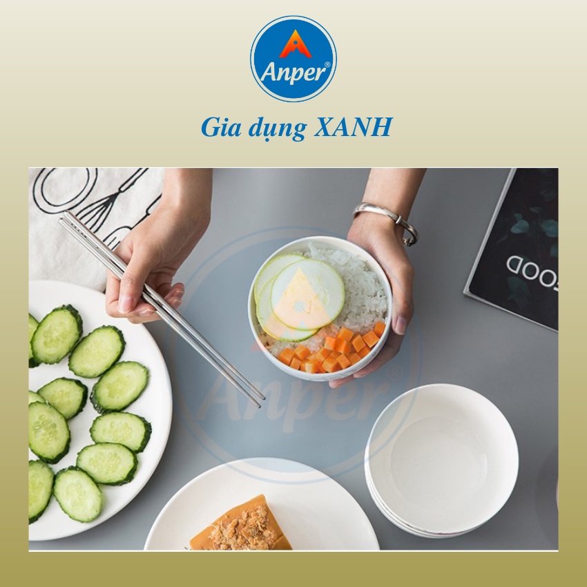 Chén ăn cơm ANPER bát ăn cơm đĩa sứ tô sứ cầu vồng hàng chính hãng