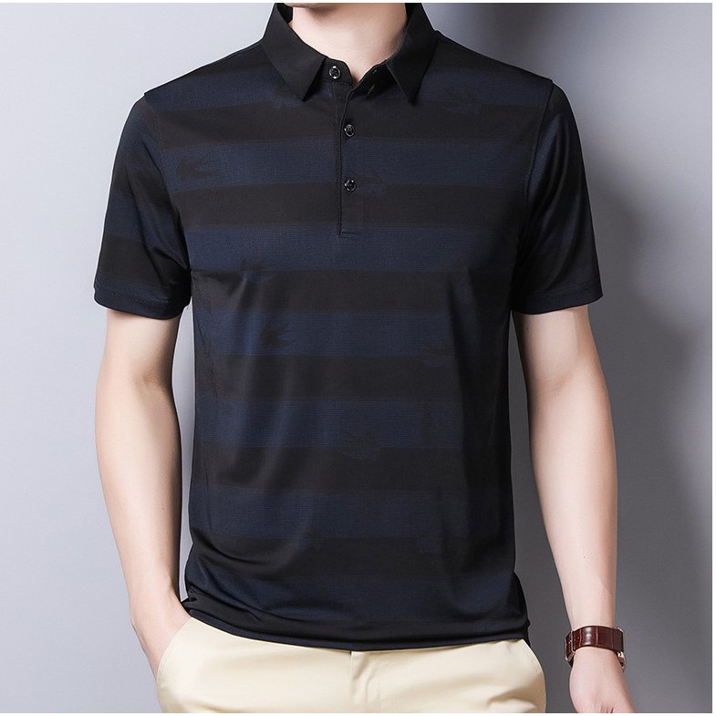 [HOT TREN 2021] Áo Polo Nam Họa Tiết Tầng Lá Rơi - Không Nhăn - Tím | BigBuy360 - bigbuy360.vn