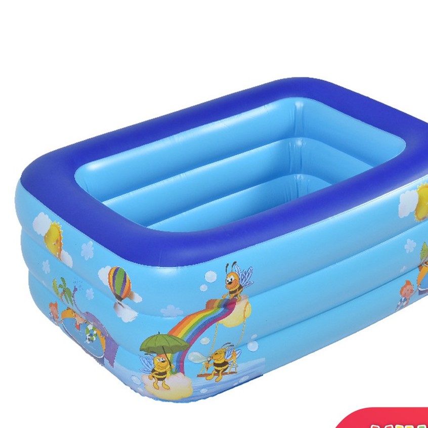 Hồ bơi phao, bể bơi phao cho bé 3 tầng hình chữ nhật đủ tất cả kích cỡ có đế...