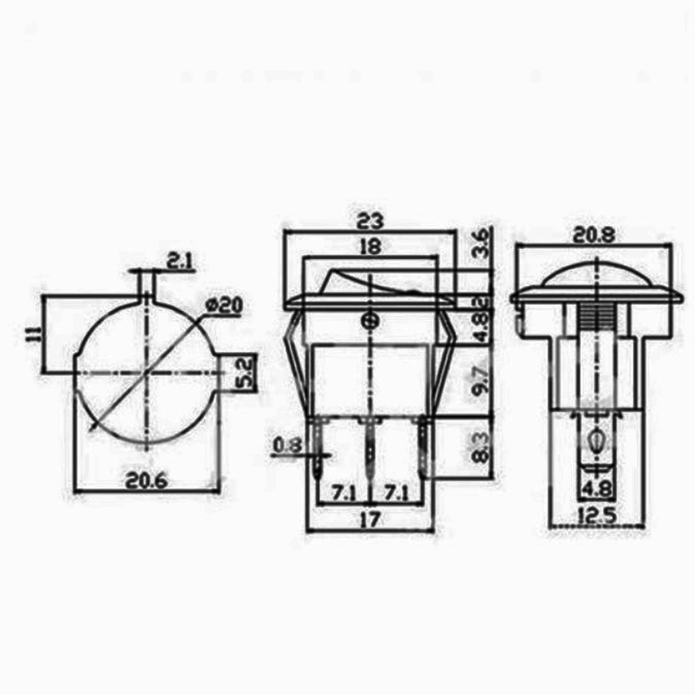 Bộ 5 / 20 công tắc bật / tắt 20A / 12V 3pin cho bảng đồng hồ báo thức