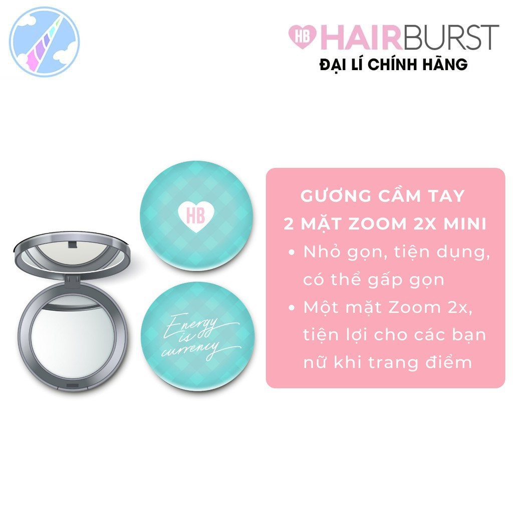 [QUÀ TẶNG] Gương Cầm Tay Hairburst 2 Mặt Zoom 2X Mini