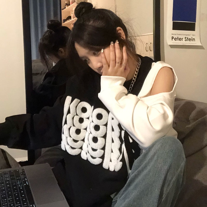 Jiashucheng Áo Sweatshirt Dáng Rộng Thoải Mái Phong Cách Hàn Quốc Ngọt Ngào Dễ Phối Đồ Mùa Xuân Cho Nữ