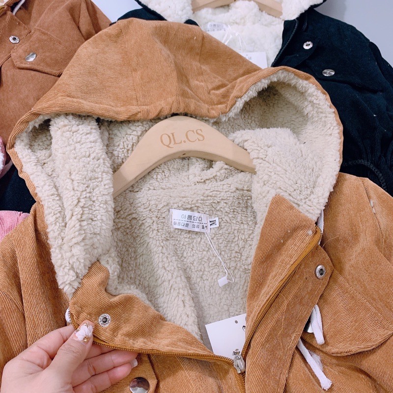 BÁN SỈ ÁO PARKA TĂM NHUNG LÓT LÔNG CÓ MŨ 3 MÀU CHO NỮ | BigBuy360 - bigbuy360.vn